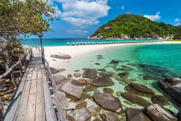 Crédence de cuisine en verre imprimé Railay Beach, Krabi, Thaïlande View of Nang Yuan island of Koh Tao island Thailand