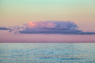 Sunset sky over smooth baltic sea