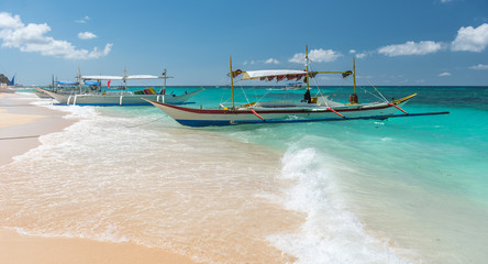 traditional filipino asian ferry taxi tour boats on puka beach i