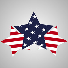 The Abstract vector design element stars with american flag. 