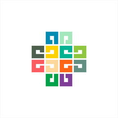 abstract square color logo