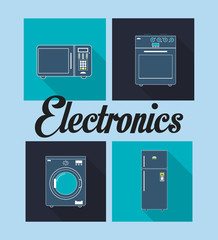 washing machine fridge oven stove and microwave home electronic appliances image vector illustration