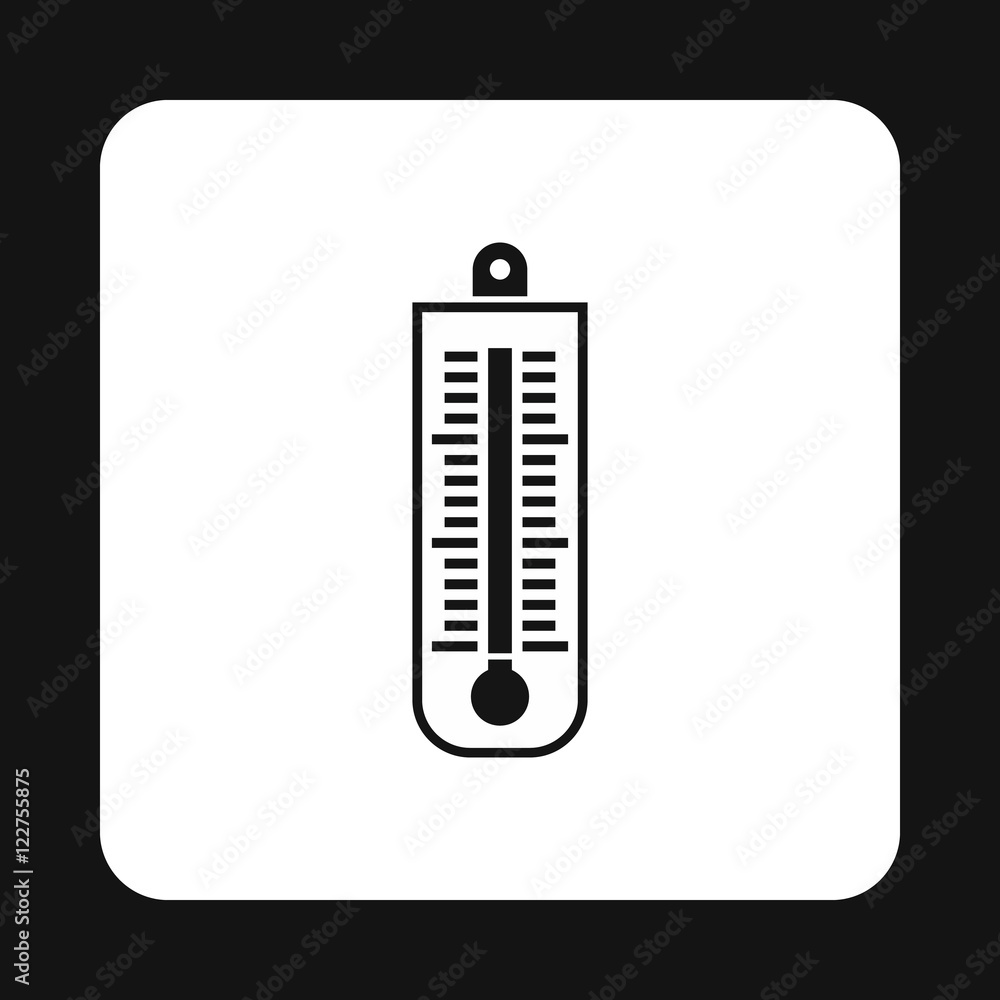 Poster thermometer icon in simple style isolated on white background. measurement symbol vector illustratio