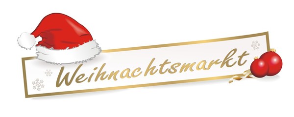Weihnachtsbanner mit Weihnachtsmütze