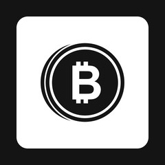 Coin bat icon in simple style isolated on white background. Monetary currency symbol vector illustration