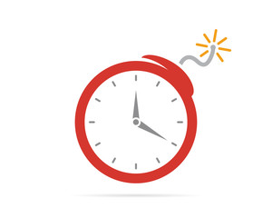 Vector logo design combination of a clock and bomb. Clock and bomb symbol or icon