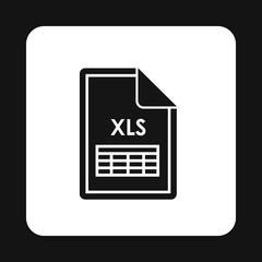 File XLS icon in simple style isolated on white background. Document type symbol vector illustration
