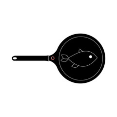 Net with fish icon in simple style isolated on white background. Fishing symbol vector illustration