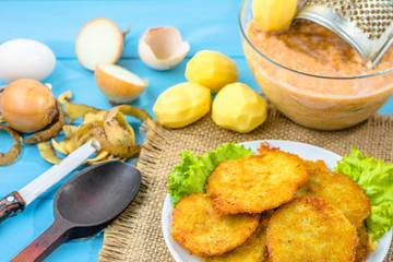 Potato pancakes, homemade cooking recipe