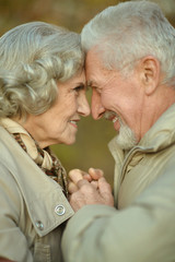 Senior couple in autumn park
