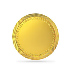 Blank gold coin, gold medal with clipping path