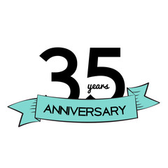 Template Logo 35 Years Anniversary Vector Illustration