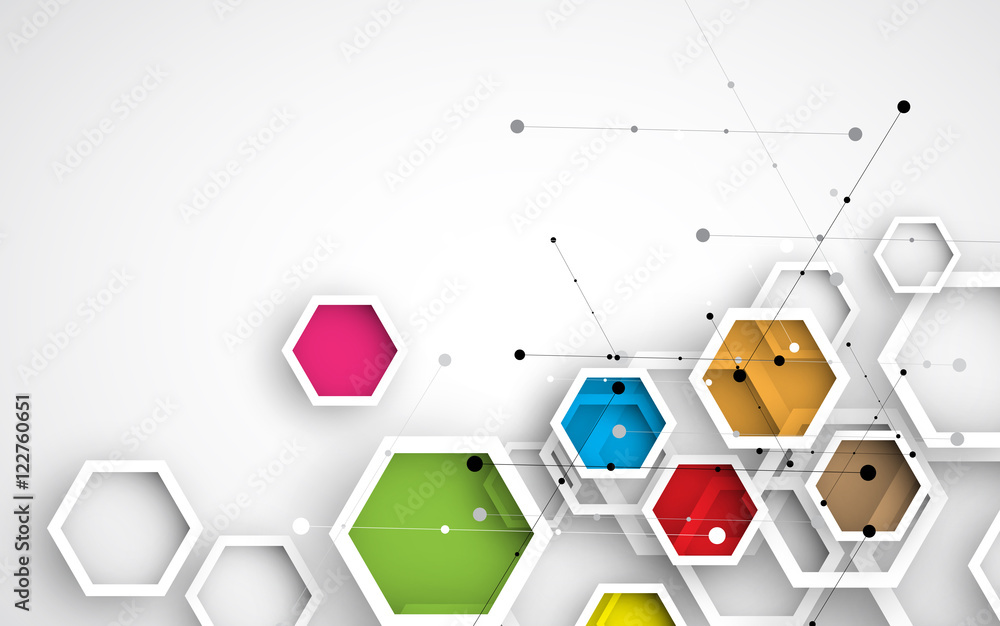 Aufkleber abstract hexagon background. technology polygonal design. digital futuristic minimalism
