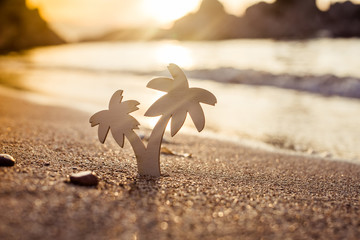 symbol vacations Palma on the beach at sunset 
