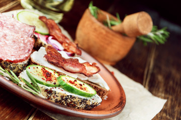 Tasty tapas on the table