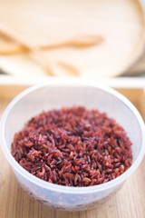 Cooked rice of Riceberry