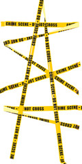 Isolated image of yellow police tape with the words - Do not cross