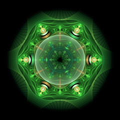 Abctract fractal lamps. Fractal shape. Fractal circle.