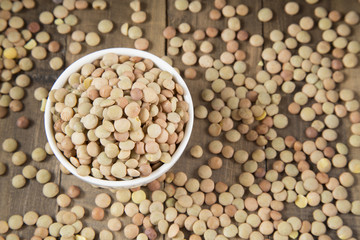 Beans lentils in bowl - Lens culinaris