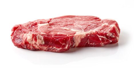Fresh raw beef steak isolated on white