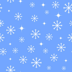 Seamless pattern of falling snowflakes