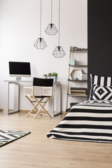 Black and white home space idea