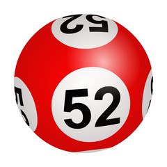 Boule de bingo rouge 52 