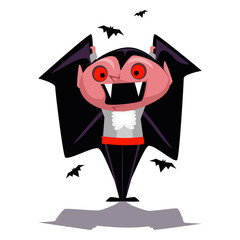 Vector Illustration of Cartoon Vampire Character