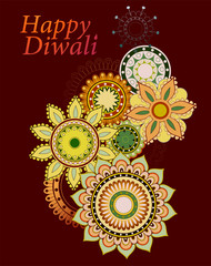 Indian festival Diwali greeting card design