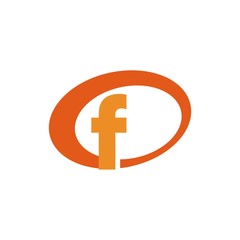 f letter initial in oval logo design
