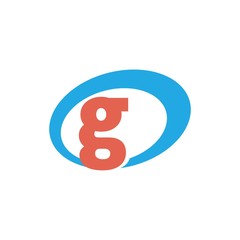 g letter initial in oval logo design