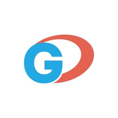 G letter initial in oval logo design