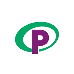 N letter initial in oval logo design