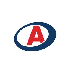 N letter initial in oval logo design