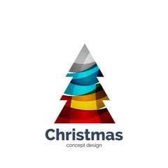 Vector abstract geometric Christmas tree icon