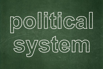 Fototapeta premium Political concept: Political System on chalkboard background
