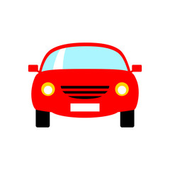 Red car vector icon on white background