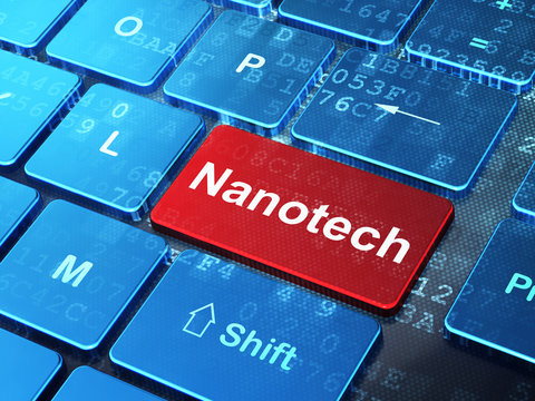 Science concept: Nanotech on computer keyboard background