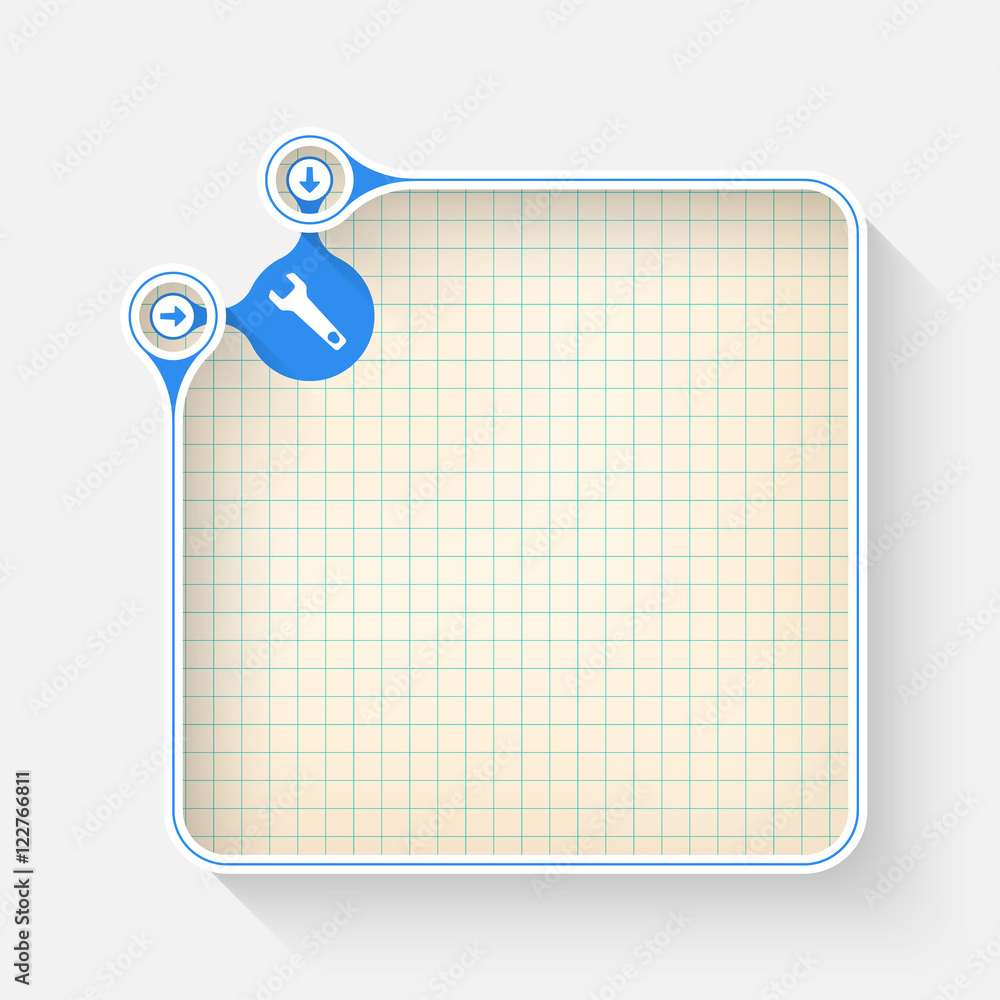 Poster a white box for your text with graph paper and spanner