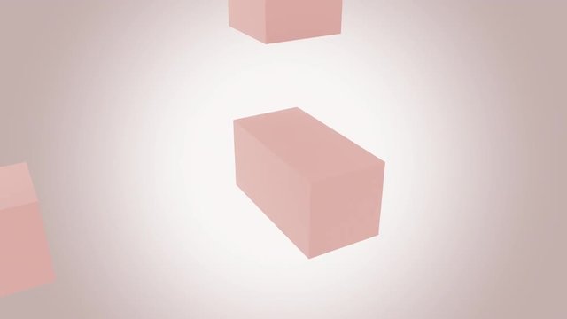 Abstract pink cube assembling endlessly. Addition, growth and expansion concepts. 4K seamless loopable motion background. ProRes, alpha