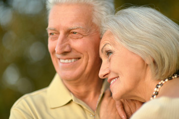 Senior couple in autumn park