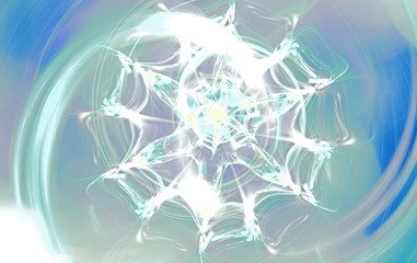 Winter flower similar to blizzard. Fractal art graphics