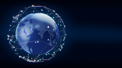 modern earth concept, Technological digital globe world and futuristic abstract.3D rendering.