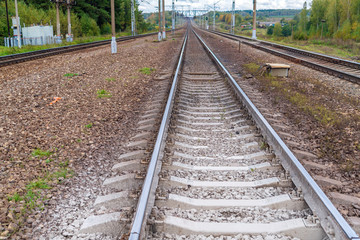 Railroad tracks stretching into the distance