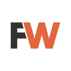 FW letter initial logo design