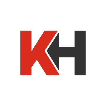 KH letter initial logo design