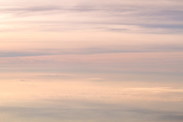 Above the clouds, altitude picture, morning