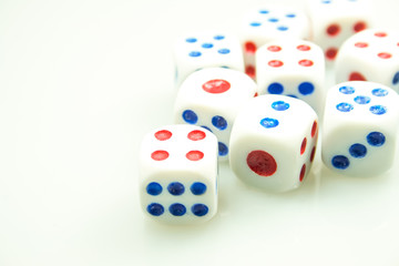 White Dice on Isolated Background