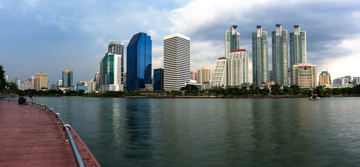 Benjakiti Park in center of business area