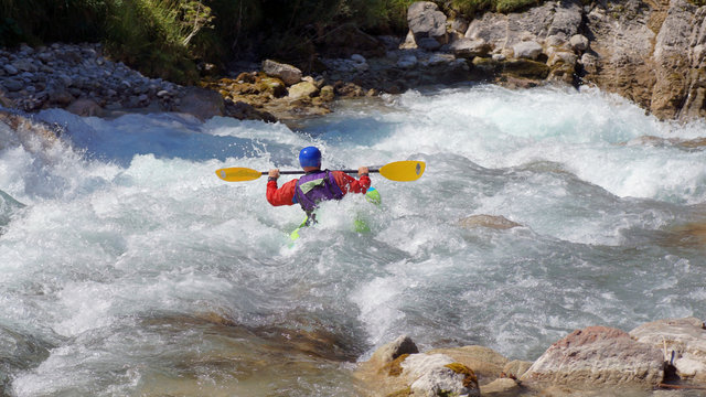 Canoeing in whitewater 

